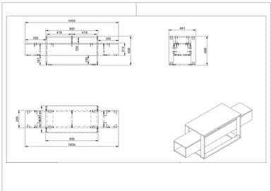 Chic Home Alika TV-taso 160 cm, Musta/Kulta