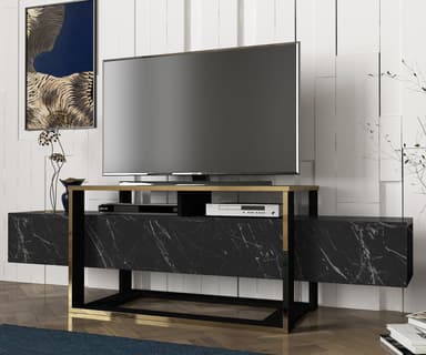 Chic Home Alika TV-taso 160 cm, Musta/Kulta