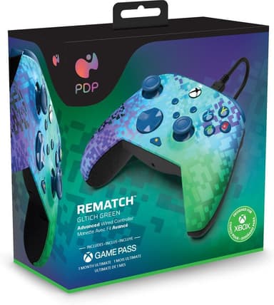 PDP Rematch Trådad kontroll för Xbox & Windows, Glitch Green