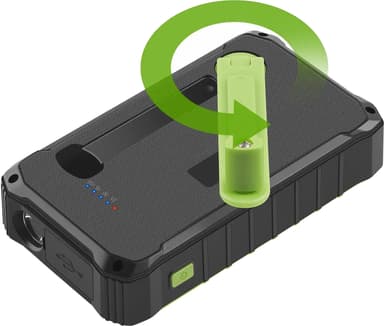 Denver 10000 mAh varavirtalähde aurinkopaneelilla ja käsikammella