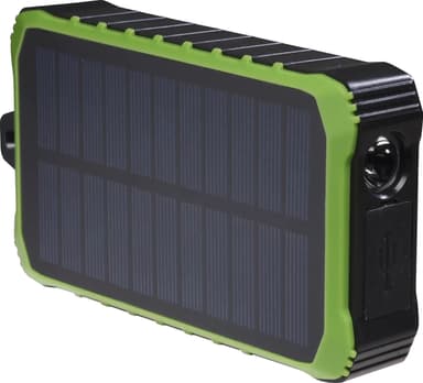 Denver 10000 mAh varavirtalähde aurinkopaneelilla ja käsikammella