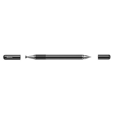 Kaksipuolinen stylus-kynä läpinäkyvällä kärjellä ja geelikynällä - Musta