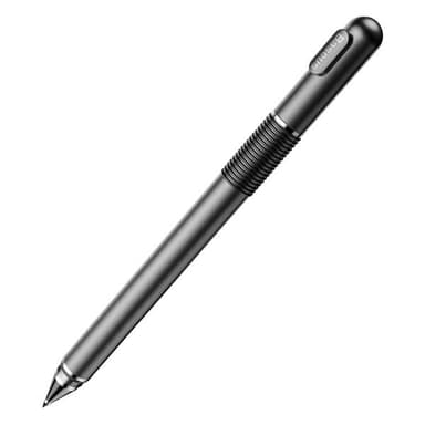 Kaksipuolinen stylus-kynä läpinäkyvällä kärjellä ja geelikynällä - Musta