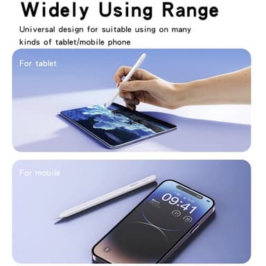 Magetic Universal Stylus -kynä pitkällä akun kestolla - Valkoinen