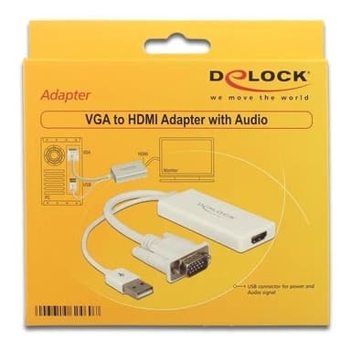 Delock VGA to HDMI Adapter with Audio white