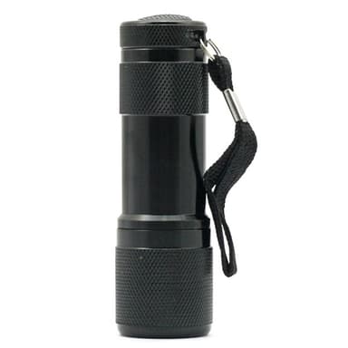 9 LED UV-taskulamppu, 405nm (musta)