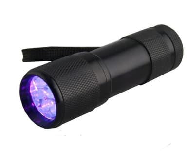 9 LED UV-taskulamppu, 405nm (musta)