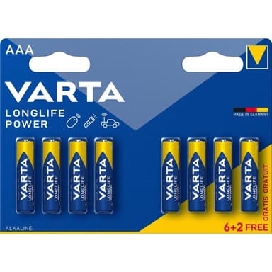 Varta Alkaliparisto AAA 1.5 V High Energy 8-Monipakkaus