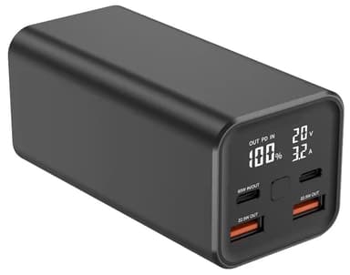 Powerbank 20000mAh 65W QC3.0 nopea lataus puhelimelle ja kannettavalle tietokoneelle