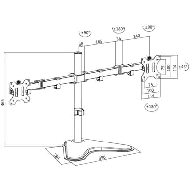 LogiLink Monitorställ/fot Dual 13-32"" (BP0045)