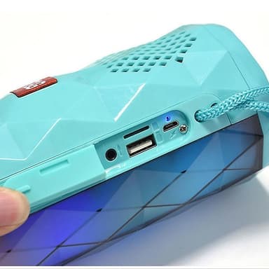 TG-167 Bluetooth-kaiutin 5W, jossa on viileät LED-valotehosteet ja kaksoisbasso, turkoosi