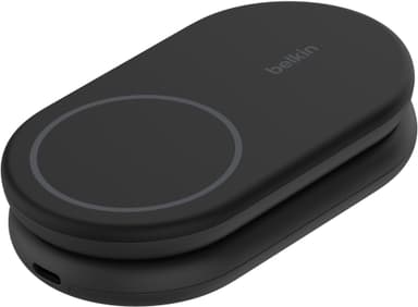 Belkin BoostCharge 2-in-1 15 W Qi2 magneettinen laturi (musta)
