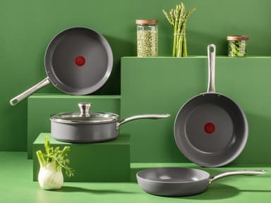 Tefal (RE)NEW+ -wokpannu, 28 cm, keraaminen pinnoite, harmaa
