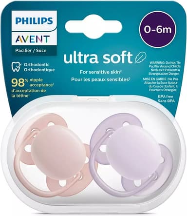 Philips Avent SCF091/31 Ultra Soft -tutit, 0-6 kk, 2 kpl, violetti