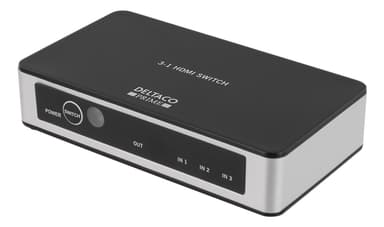 3-porttinen HDMI-kytkin, premium, kaukosäädin, Ultra HD 60Hz, musta