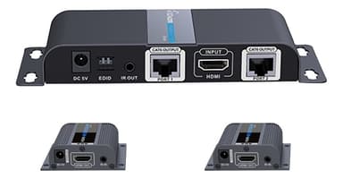 LKV712 HDMI-vahvistin ja -jakaja, 1x2, toimii Ethernet-kaapelilla, 40m