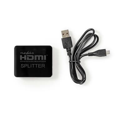 Nedis HDMI ™ Jakaja | 2-Porttinen port(s) | HDMI™ tulo | 2x HDMI™ lähtö | 4K@30Hz | 2.25 Gbps | ABS-Muovi / PVC | Musta
