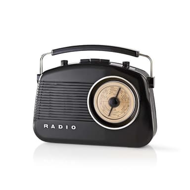 Nedis FM-radio | Pöytämalli | AM / FM | Paristokäyttöinen / Verkkovirtakäyttöinen | Analoginen | 4.5 W | IP20 | Kantokahva | Musta