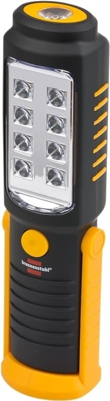brennenstuhl Kannettava tarkastus-LED-valo 8 + 1 kirkkaalla SMD-LEDillä (akkukäyttöinen, paloaika max. 10 tuntia, pyörivä koukku, magneetti)