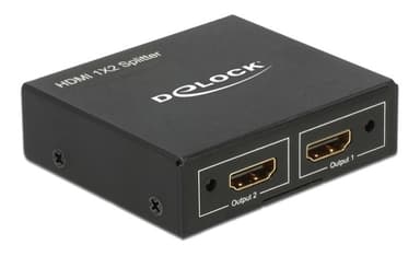 DeLOCK HDMI-jakaja, 1 sisääntulo ja 2 ulostuloa, 4K 30Hz, musta