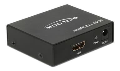 DeLOCK HDMI-jakaja, 1 sisääntulo ja 2 ulostuloa, 4K 30Hz, musta