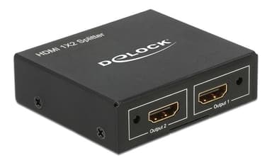 DeLOCK HDMI-jakaja, 1 sisääntulo ja 2 ulostuloa, 4K 30Hz, musta