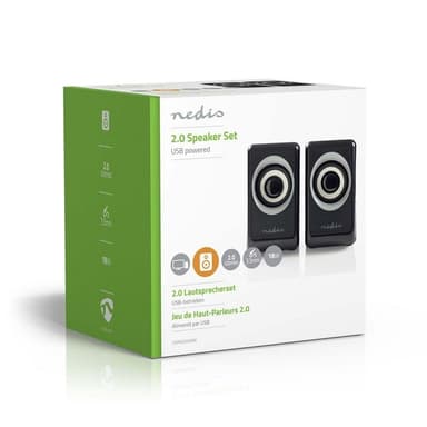 Nedis PC Kaiutin | 2.0 | 18 W | 3.5 mm uros | USB Virta | Äänenvoimakkuuden Säätö | Lähtöliitäntä