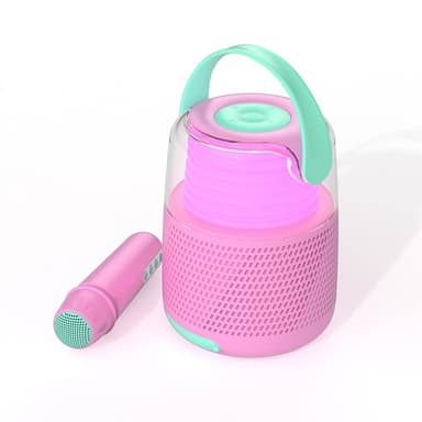 Mobility On Board MOB Speaker Karaoke Kit Mic LED Rosa