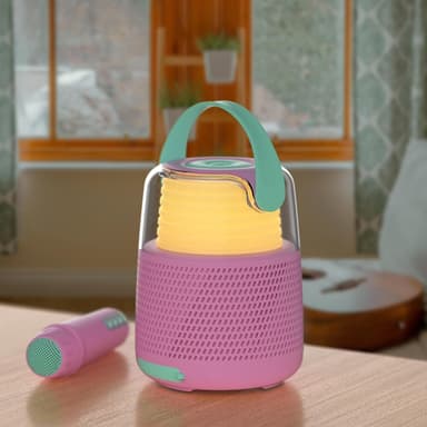 Mobility On Board MOB Speaker Karaoke Kit Mic LED Rosa