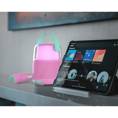 Mobility On Board MOB Speaker Karaoke Kit Mic LED Rosa