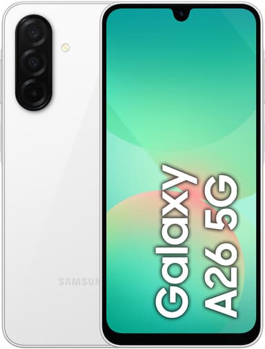Samsung Galaxy A26 5G älypuhelin 6/128 GB (valkoinen)