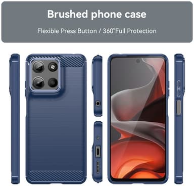 SKALO Motorola Moto G15 4G Armor Carbon Suojakuori - Sininen