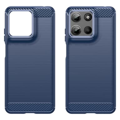 SKALO Motorola Moto G15 4G Armor Carbon Suojakuori - Sininen