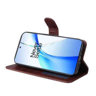SKALO OnePlus 13R PU-nahka Lompakkokotelo - Ruskea