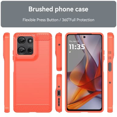 SKALO Motorola Moto G75 5G Armor Carbon Suojakuori - Punainen