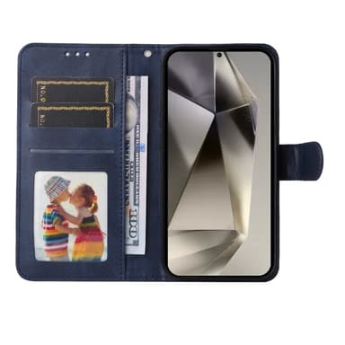 SKALO Samsung S25 Ultra PU-nahka Lompakkokotelo - Sininen