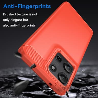 SKALO Motorola Moto G75 5G Armor Carbon Suojakuori - Punainen
