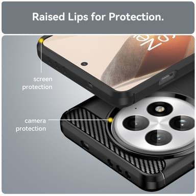 SKALO OnePlus 13 Armor Carbon Suojakuori - Musta
