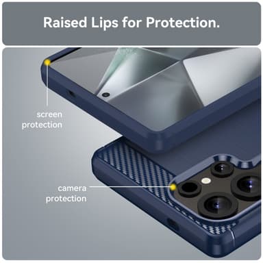 SKALO Samsung S25 Ultra Armor Carbon Suojakuori - Sininen