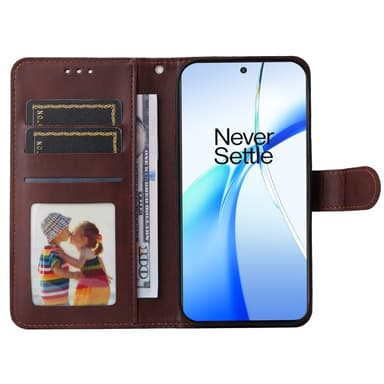 SKALO OnePlus 13R PU-nahka Lompakkokotelo - Ruskea