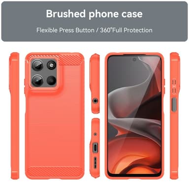 SKALO Motorola Moto G15 4G Armor Carbon Suojakuori - Punainen