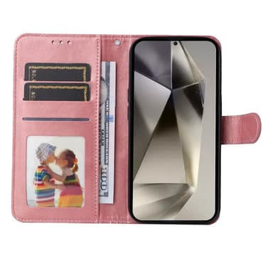SKALO Samsung S25 Ultra PU-nahka Lompakkokotelo - Pinkki