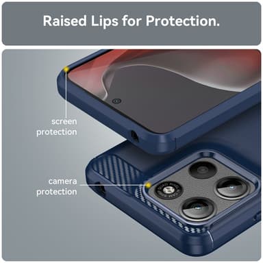 SKALO Motorola Moto G15 4G Armor Carbon Suojakuori - Sininen