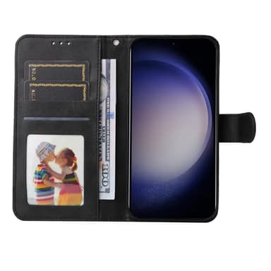 SKALO Samsung S25 PU-nahka Lompakkokotelo - Musta