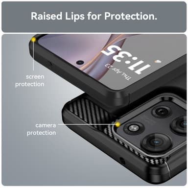 SKALO Motorola Moto G75 5G Armor Carbon Suojakuori - Musta