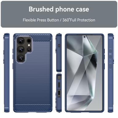 SKALO Samsung S25 Ultra Armor Carbon Suojakuori - Sininen