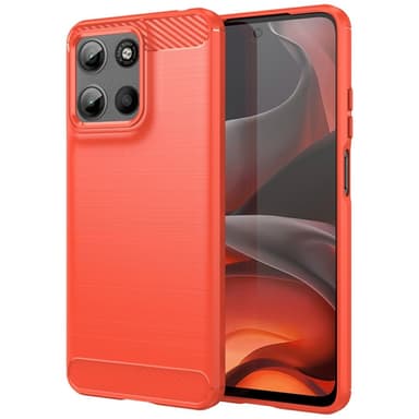 SKALO Motorola Moto G15 4G Armor Carbon Suojakuori - Punainen