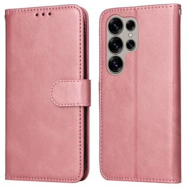 SKALO Samsung S25 Ultra PU-nahka Lompakkokotelo - Pinkki