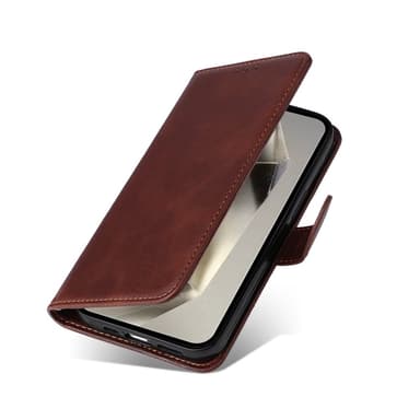 SKALO Samsung S25 Ultra PU-nahka Lompakkokotelo - Ruskea