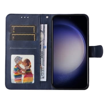 SKALO Samsung S25 PU-nahka Lompakkokotelo - Sininen